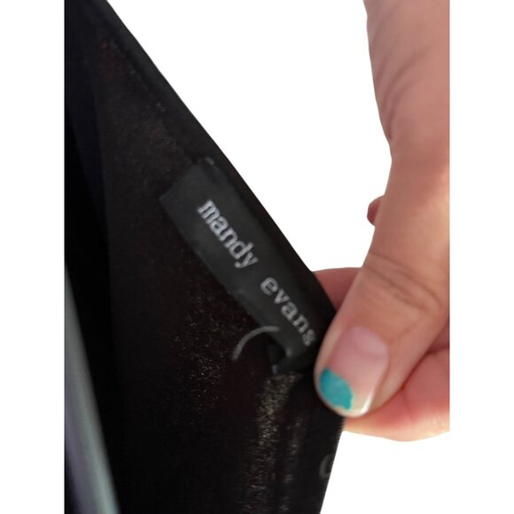 Women’s Mandy Evan’s Asymmetrical Striped top Sz Large - Picture 2 of 2